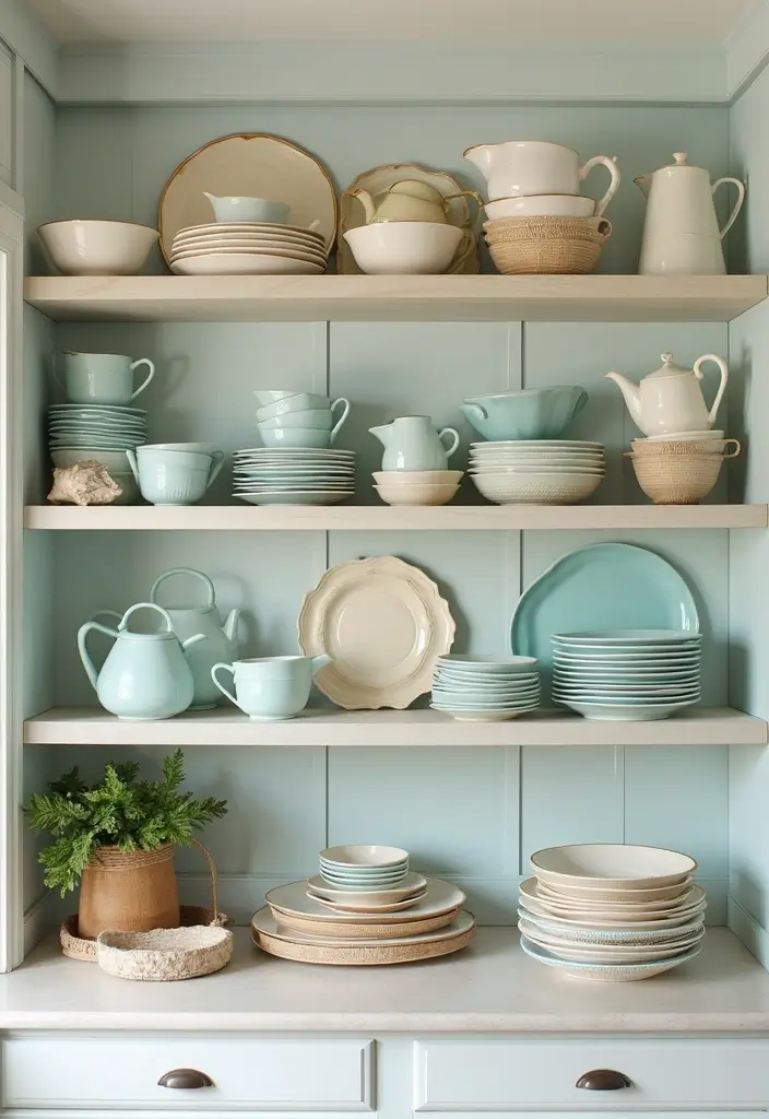 20 Must-Try Coastal Kitchen Decor Tips for a Sea-Wide Style - 4. Install Open Shelving