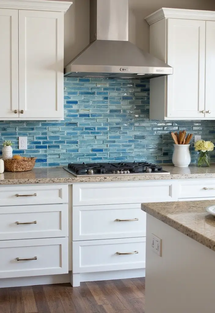 20 Must-Try Coastal Kitchen Decor Tips for a Sea-Wide Style - 8. Create a Splash with Backsplashes