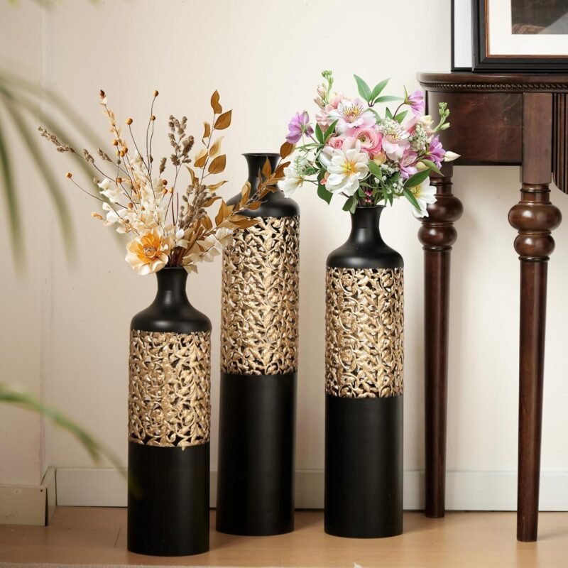 Our Review: Stylish and Sturdy Black Gold Tall Metal Floor Vases