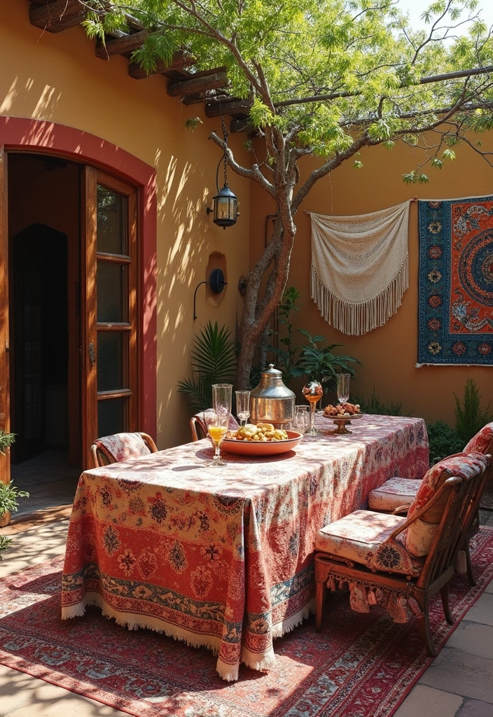 21 Bohemian Patio Decor Ideas That Will Make You Feel Like You're on a Permanent Vacation! (Don't Miss #14!) - 12. Layered Fabrics