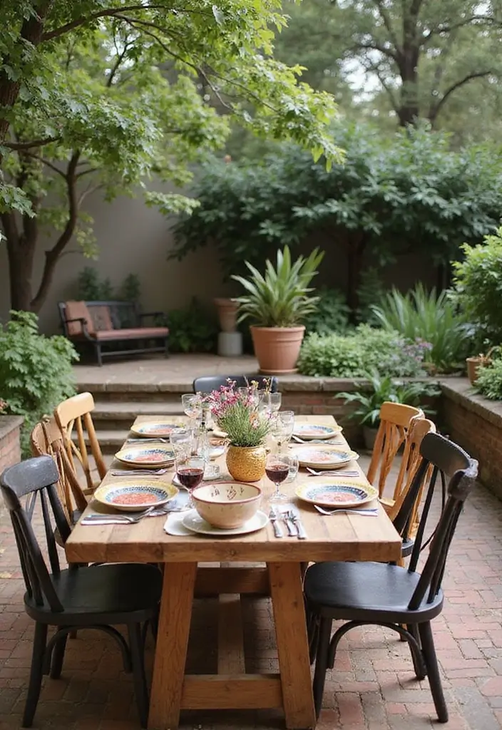 21 Bohemian Patio Decor Ideas That Will Make You Feel Like You're on a Permanent Vacation! (Don't Miss #14!) - 13. Outdoor Dining Setup