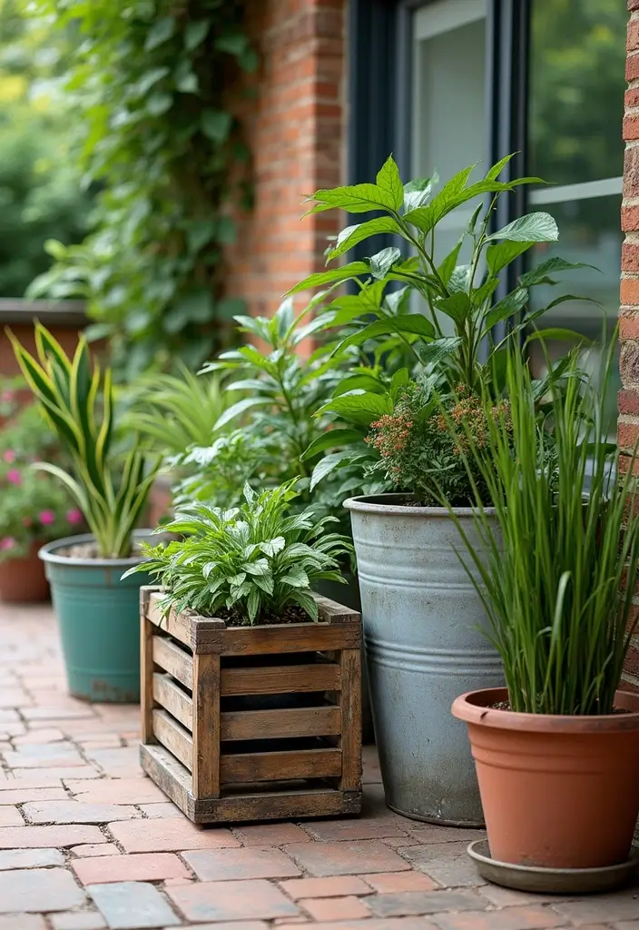 21 Bohemian Patio Decor Ideas That Will Make You Feel Like You're on a Permanent Vacation! (Don't Miss #14!) - 4. Eclectic Planters