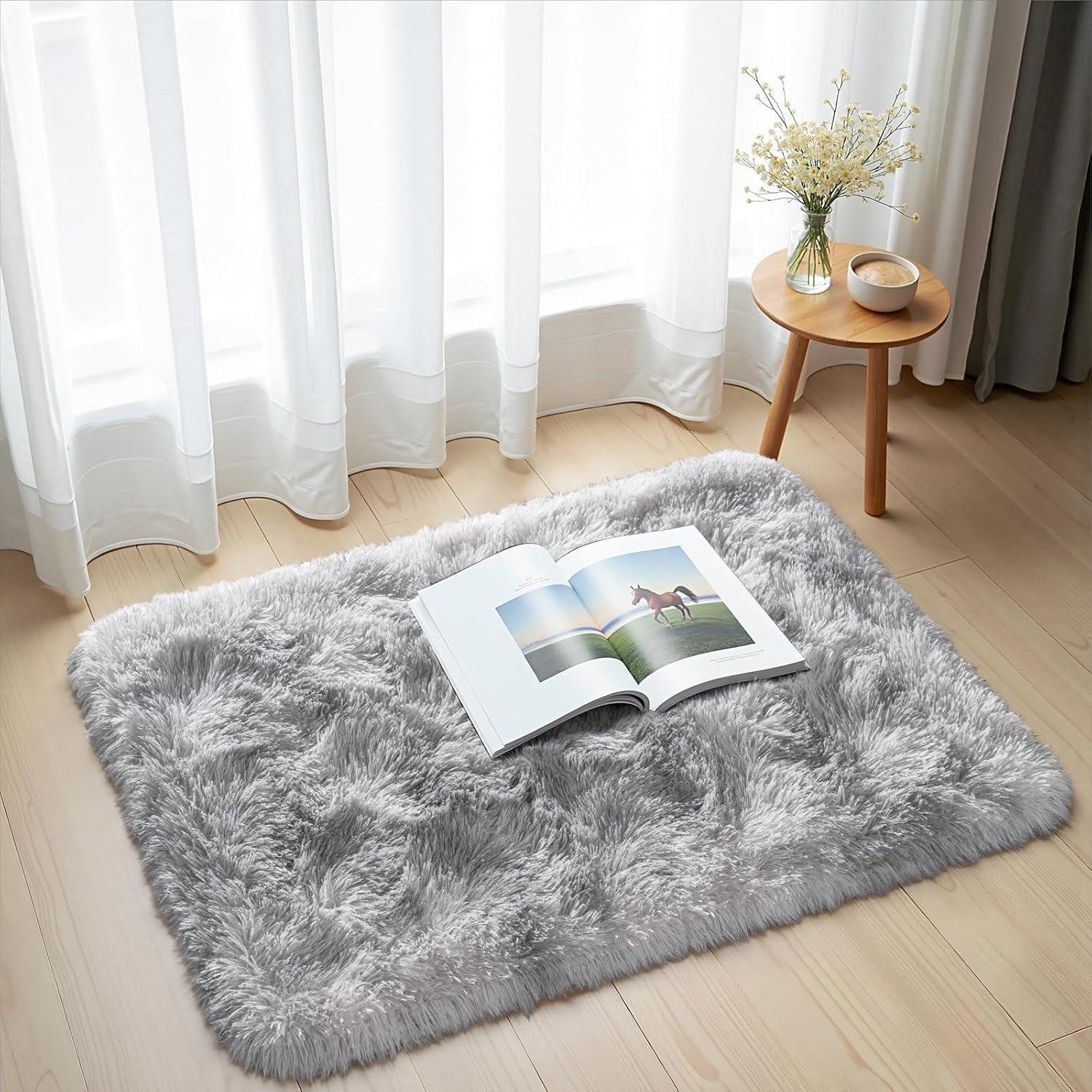 Our Honest Review of Zentavio Small Tie-Dyed Grey White Bedside Rugs