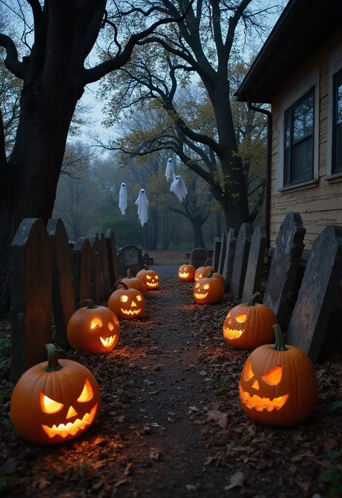 25 Haunted House Ideas That'll Make Your Home Look Like a Spooky Mansion (You Won't Believe #12!) - 11. Creepy Outdoor Decor