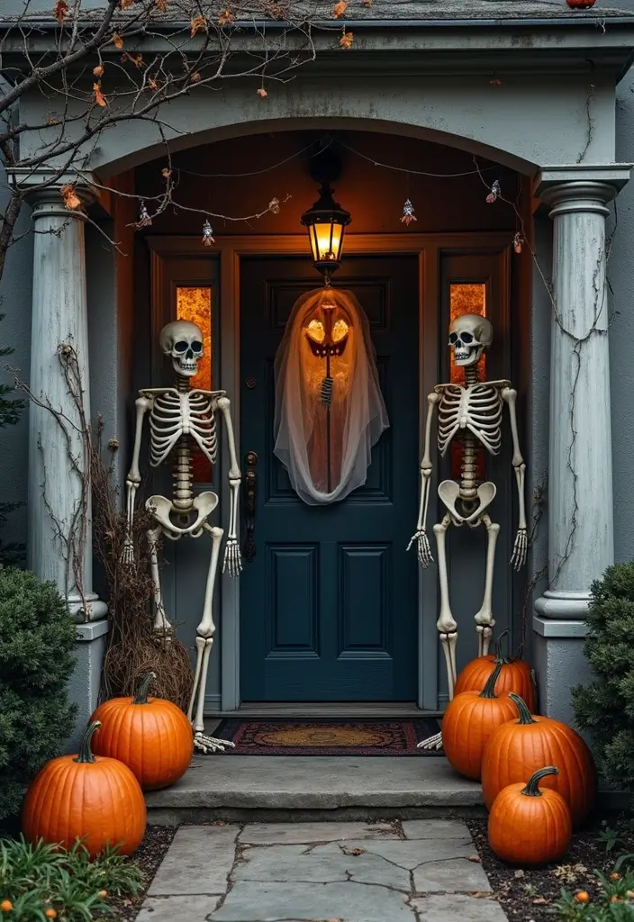 25 Haunted House Ideas That'll Make Your Home Look Like a Spooky Mansion (You Won't Believe #12!) - 17. Bone-Chilling Entryway