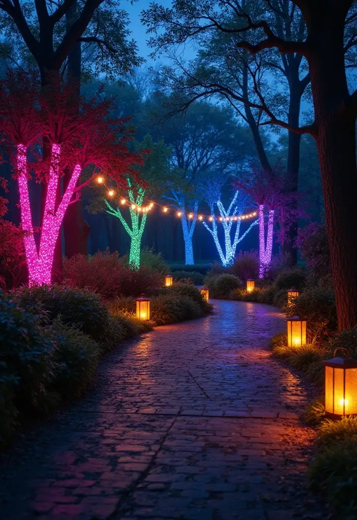 25 Haunted House Ideas That'll Make Your Home Look Like a Spooky Mansion (You Won't Believe #12!) - 18. Eerie Light Displays