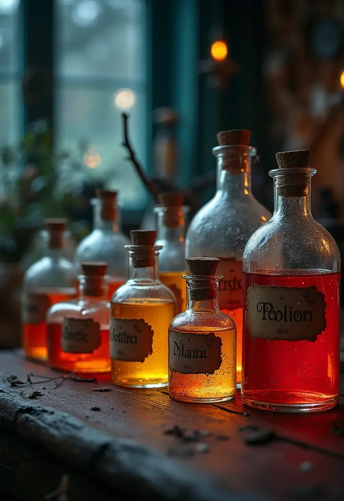 25 Haunted House Ideas That'll Make Your Home Look Like a Spooky Mansion (You Won't Believe #12!) - 21. Mystical Potions Display