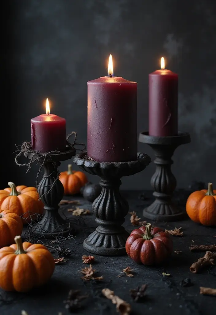 25 Haunted House Ideas That'll Make Your Home Look Like a Spooky Mansion (You Won't Believe #12!) - 6. Creepy Candle Arrangements