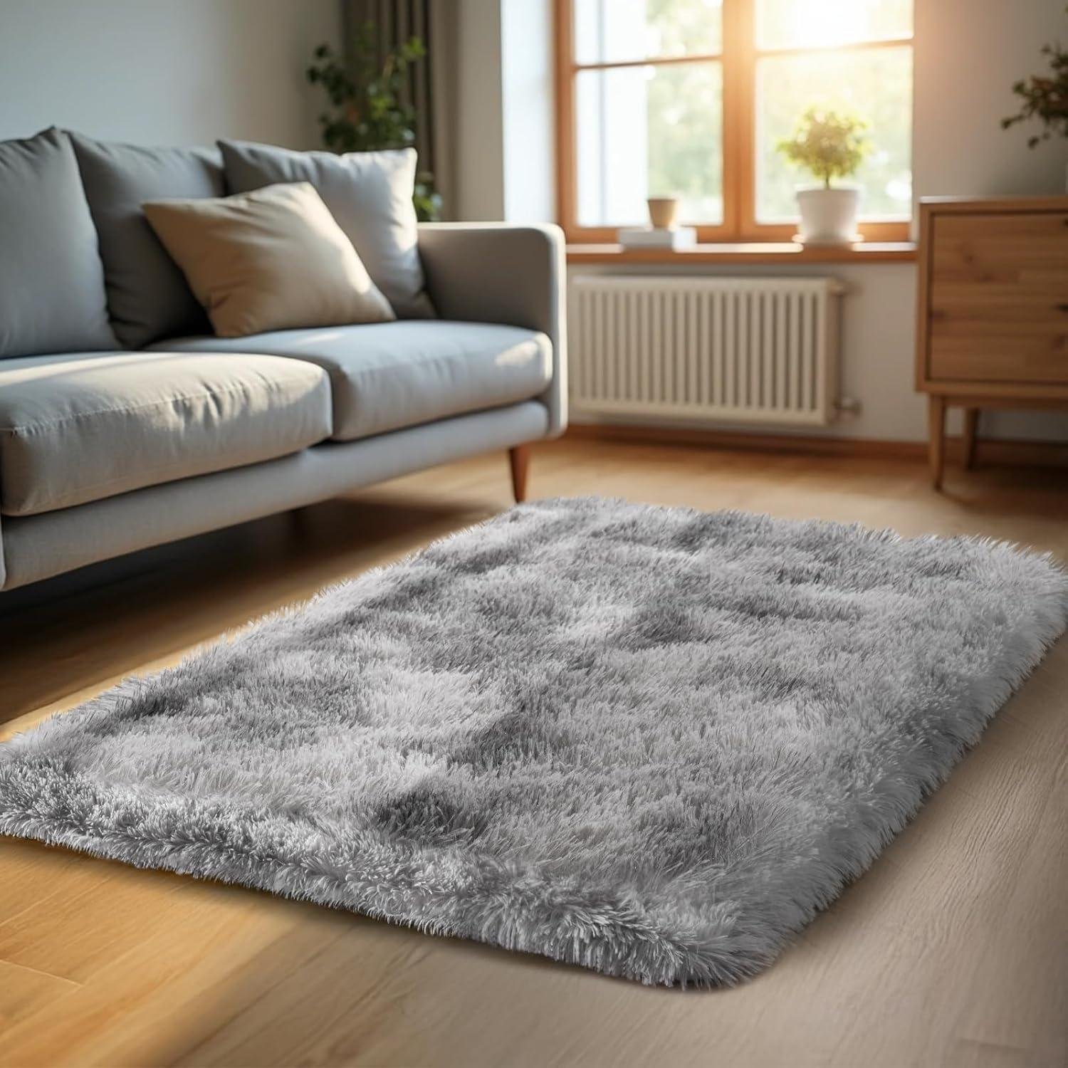 Our Honest Review of Zentavio Small Tie-Dyed Grey White Bedside Rugs