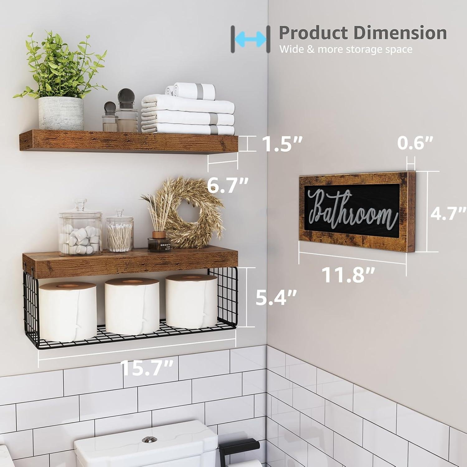 We Review: QEEIG's Rustic Farmhouse Bathroom Shelf Set