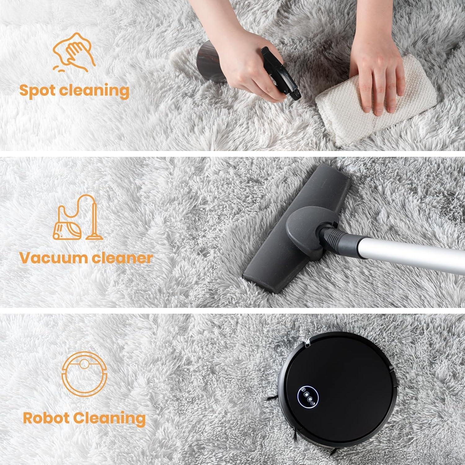 Our Honest Review of Zentavio Small Tie-Dyed Grey White Bedside Rugs