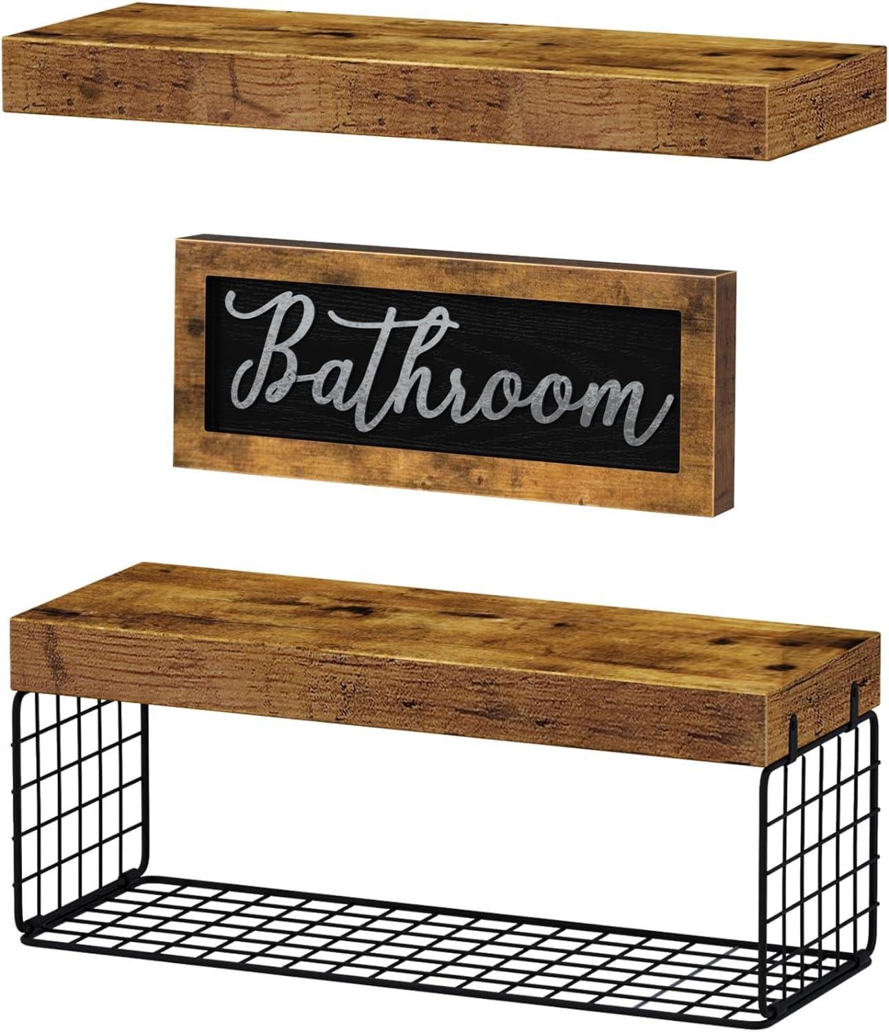 We Review: QEEIG's Rustic Farmhouse Bathroom Shelf Set