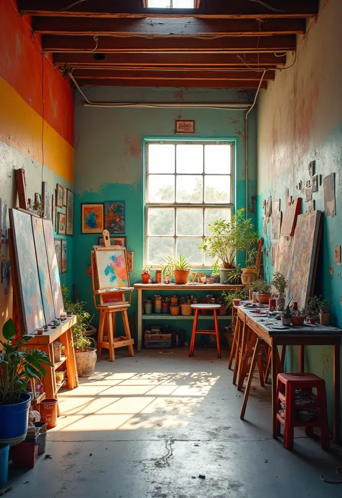 10 Jaw-Dropping Garage Design Interior Makeovers You Can Do This Weekend - 8. Artsy Garage: A Creative Studio