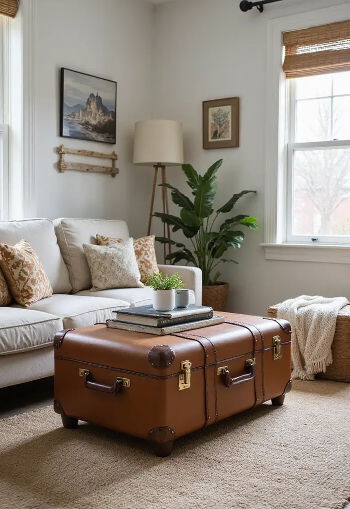 12 Jaw-Dropping Upcycled Furniture Projects That Look Brand New (Budget-Friendly Makeovers!) - 1. Vintage Suitcase Coffee Table