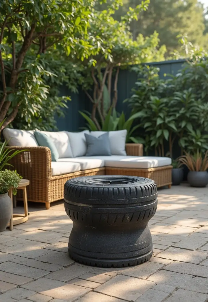 12 Jaw-Dropping Upcycled Furniture Projects That Look Brand New (Budget-Friendly Makeovers!) - 10. Stool from Old Tire