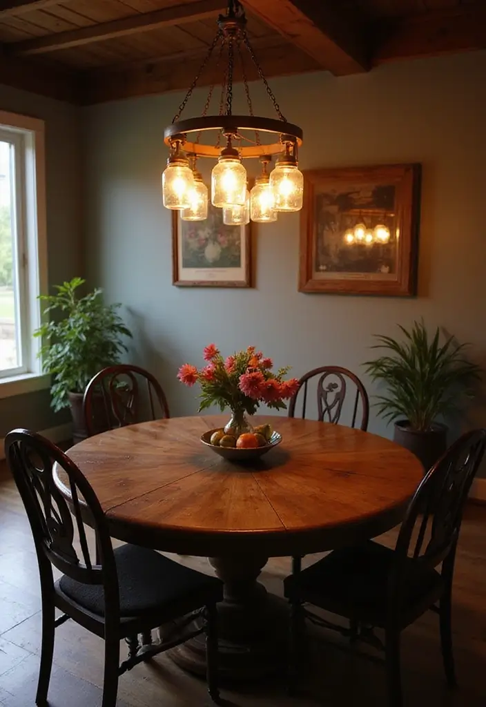 12 Jaw-Dropping Upcycled Furniture Projects That Look Brand New (Budget-Friendly Makeovers!) - 7. Mason Jar Chandelier