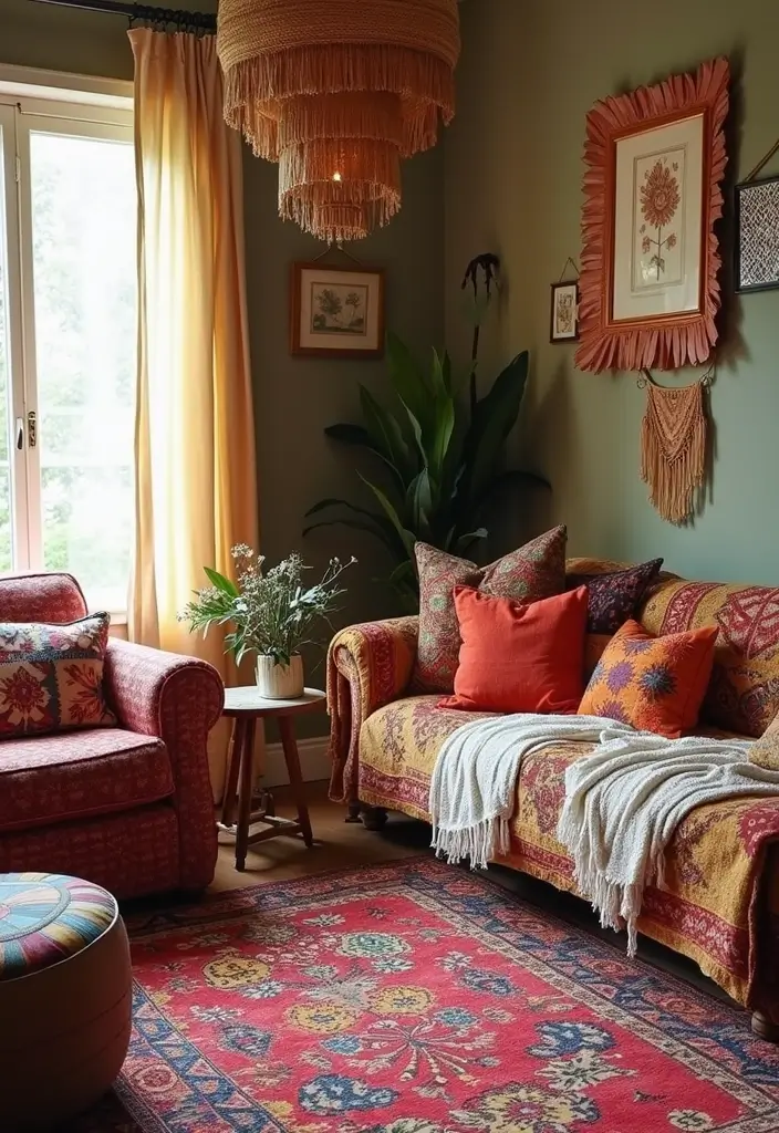 15 Bohemian Living Room Ideas That Transform Your Space Overnight (You Won't Believe #8!) - 1. Layered Textiles for Maximum Comfort