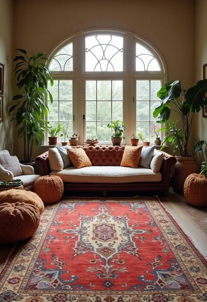 15 Bohemian Living Room Ideas That Transform Your Space Overnight (You Won't Believe #8!) - 6. Use Vintage Rugs