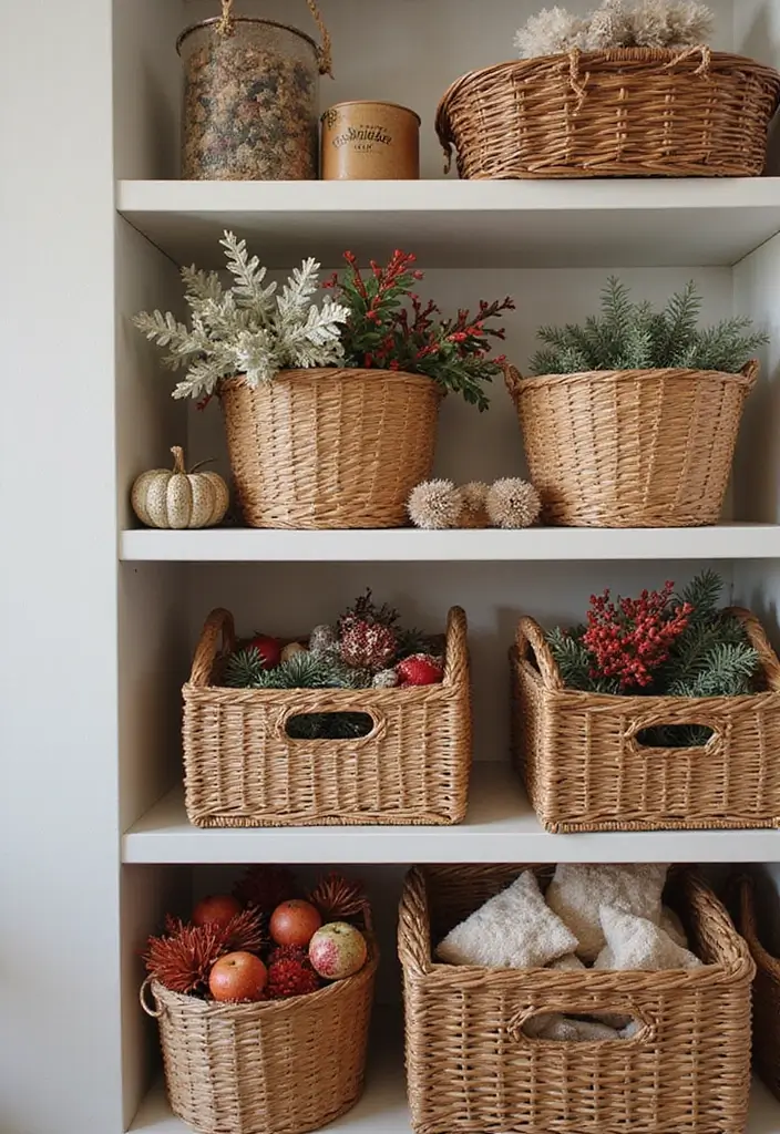 15 Genius Big Little Baskets Ideas That'll Transform Your Space in Minutes (You Won't Believe #3!) - 12. Seasonal Decor Solutions