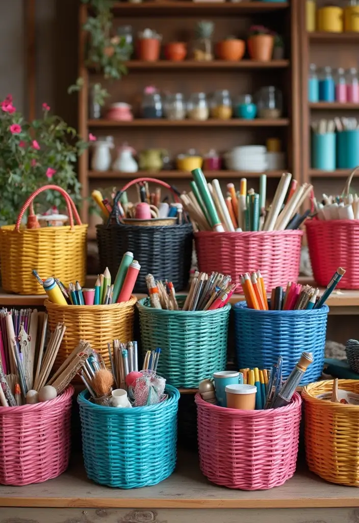 15 Genius Big Little Baskets Ideas That'll Transform Your Space in Minutes (You Won't Believe #3!) - 9. Crafty Organization