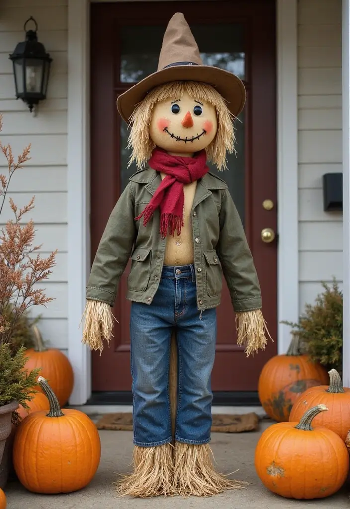 15 Jaw-Dropping DIY Scarecrow Decor Ideas That'll Make Your Fall Front Porch Pop (You Won't Believe #7!) - 1. Classic Straw Scarecrow