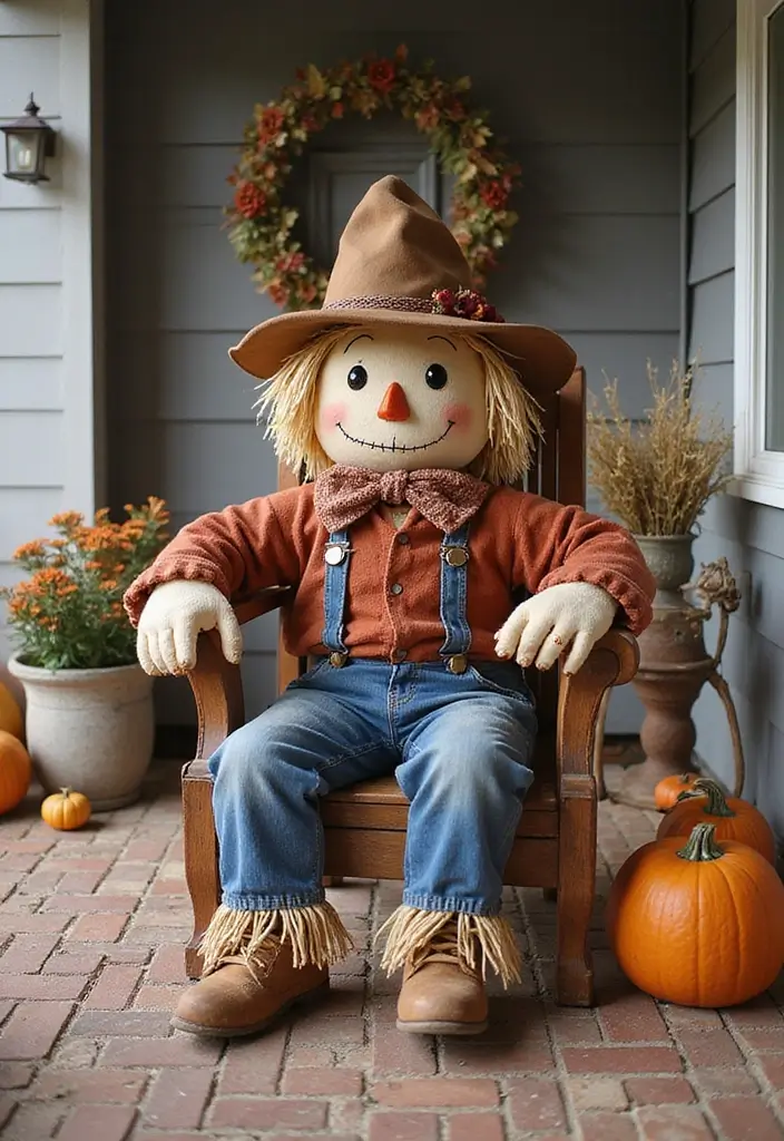 15 Jaw-Dropping DIY Scarecrow Decor Ideas That'll Make Your Fall Front Porch Pop (You Won't Believe #7!) - 11. Scarecrow Chair