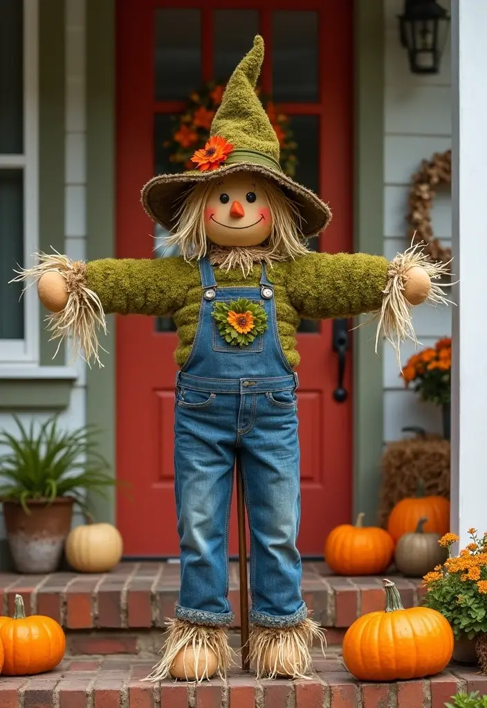 15 Jaw-Dropping DIY Scarecrow Decor Ideas That'll Make Your Fall Front Porch Pop (You Won't Believe #7!) - 13. Scarecrow Moss Decor
