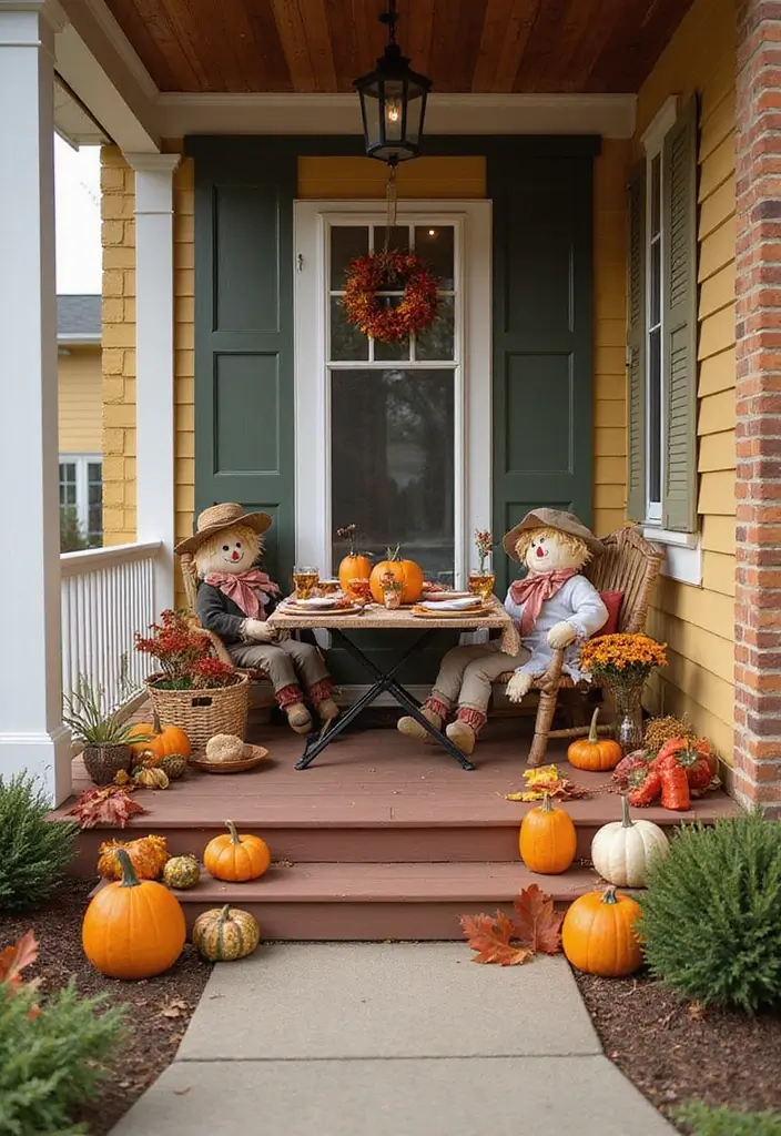 15 Jaw-Dropping DIY Scarecrow Decor Ideas That'll Make Your Fall Front Porch Pop (You Won't Believe #7!) - 15. Scarecrow Picnic Area