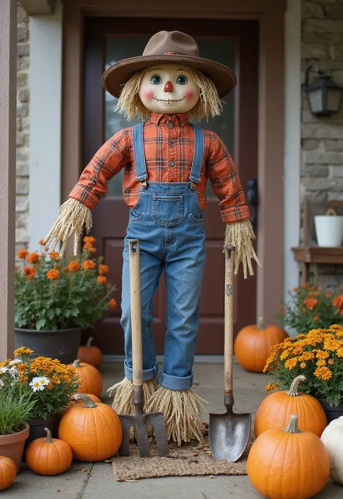 15 Jaw-Dropping DIY Scarecrow Decor Ideas That'll Make Your Fall Front Porch Pop (You Won't Believe #7!) - 7. Vintage Scarecrow with a Twist