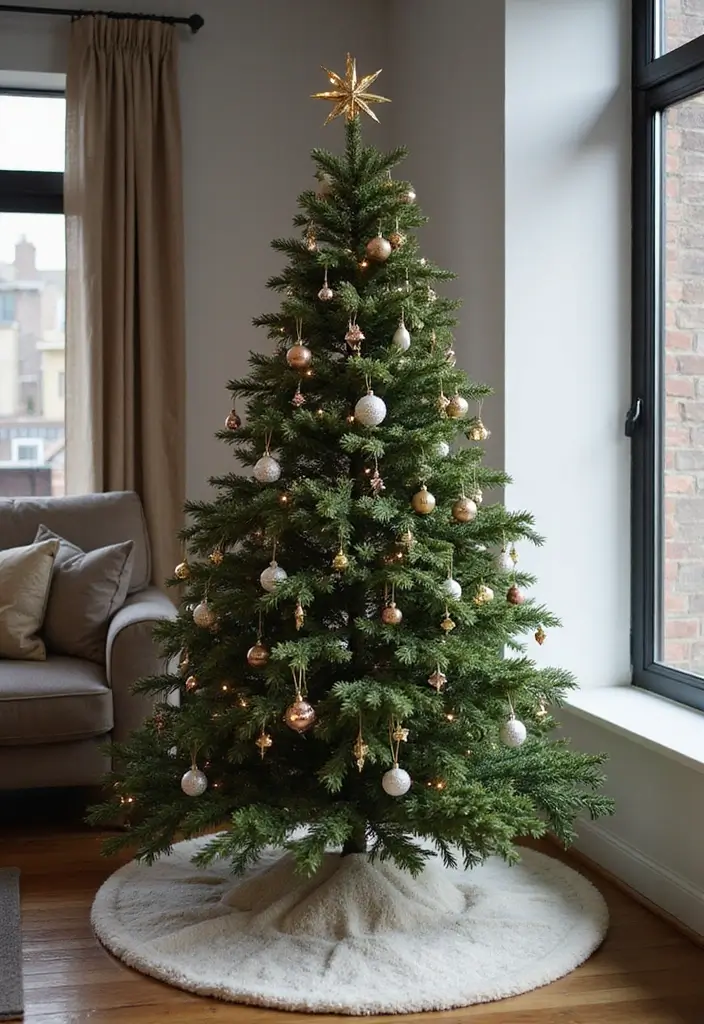 18 Elegant Christmas Trees That Make Your Living Room Look Luxe (No Expensive Fuss!) - 12. Modern Geometric