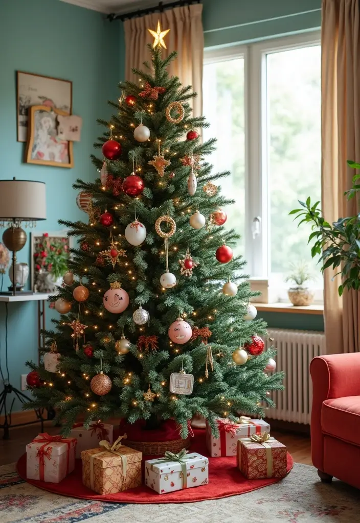 18 Elegant Christmas Trees That Make Your Living Room Look Luxe (No Expensive Fuss!) - 18. Artistic Expression