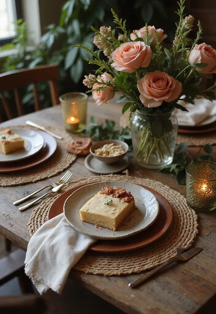 22 Color-Pilled Seasonal Table Settings That Make Your Tablescape Pop - 13. Cozy Layers: Textured Elegance