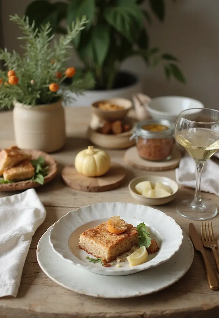 22 Color-Pilled Seasonal Table Settings That Make Your Tablescape Pop - 15. Earthy Minimalism: Nature-Inspired Setting