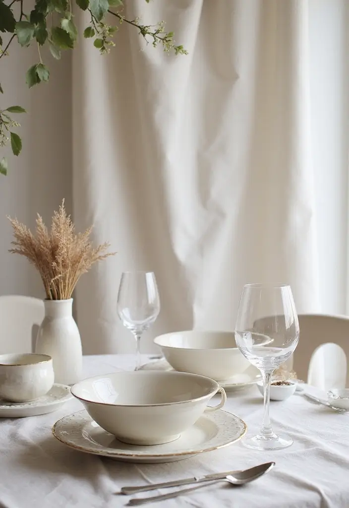 22 Color-Pilled Seasonal Table Settings That Make Your Tablescape Pop - 18. Soft Neutrals: Understated Elegance