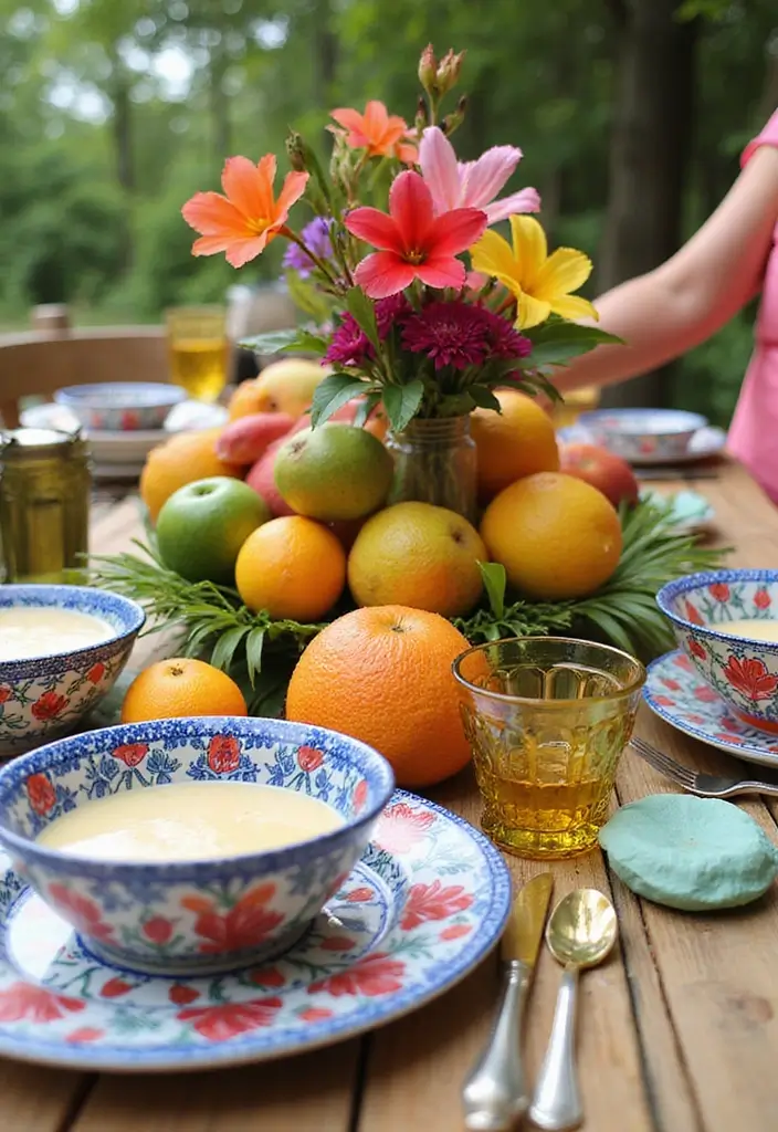 22 Color-Pilled Seasonal Table Settings That Make Your Tablescape Pop - 2. Summer Vibes: Tropical Oasis