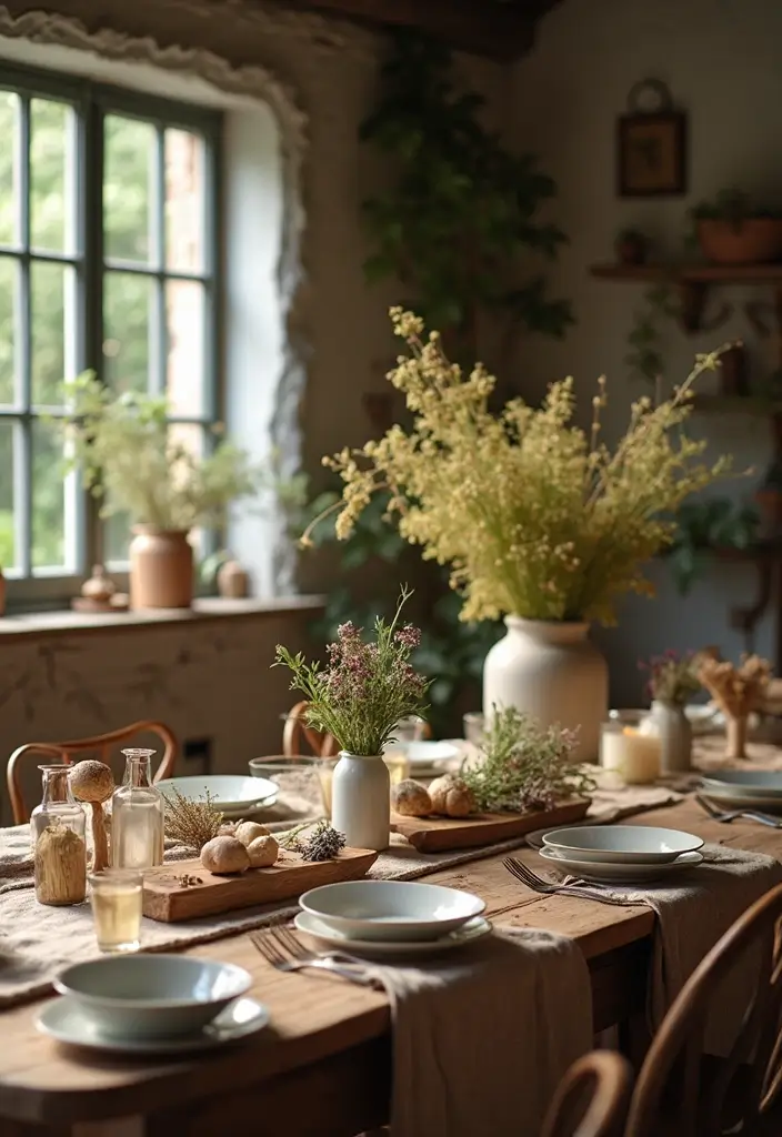 22 Color-Pilled Seasonal Table Settings That Make Your Tablescape Pop - 7. Rustic Charm: Farmhouse Chic