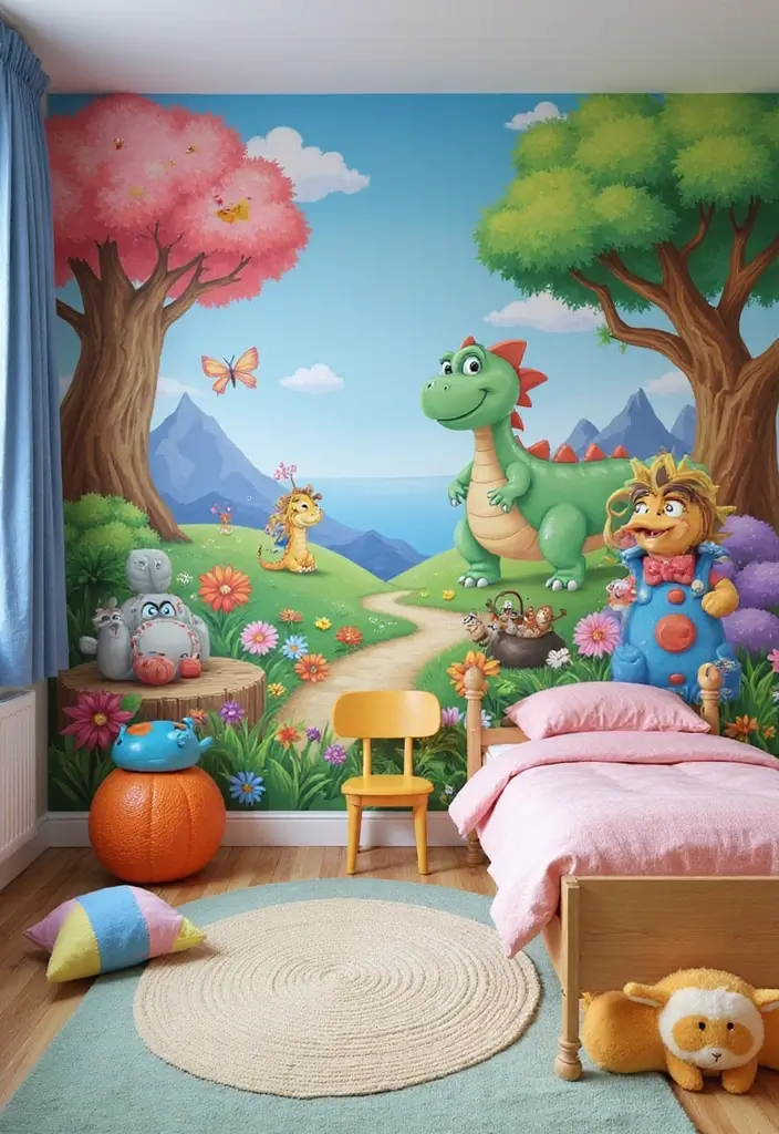 22 Fun Kids' Room Decor Ideas That’ll Spark Imagination (Parents Will Love #15!) - 1. Themed Wall Murals