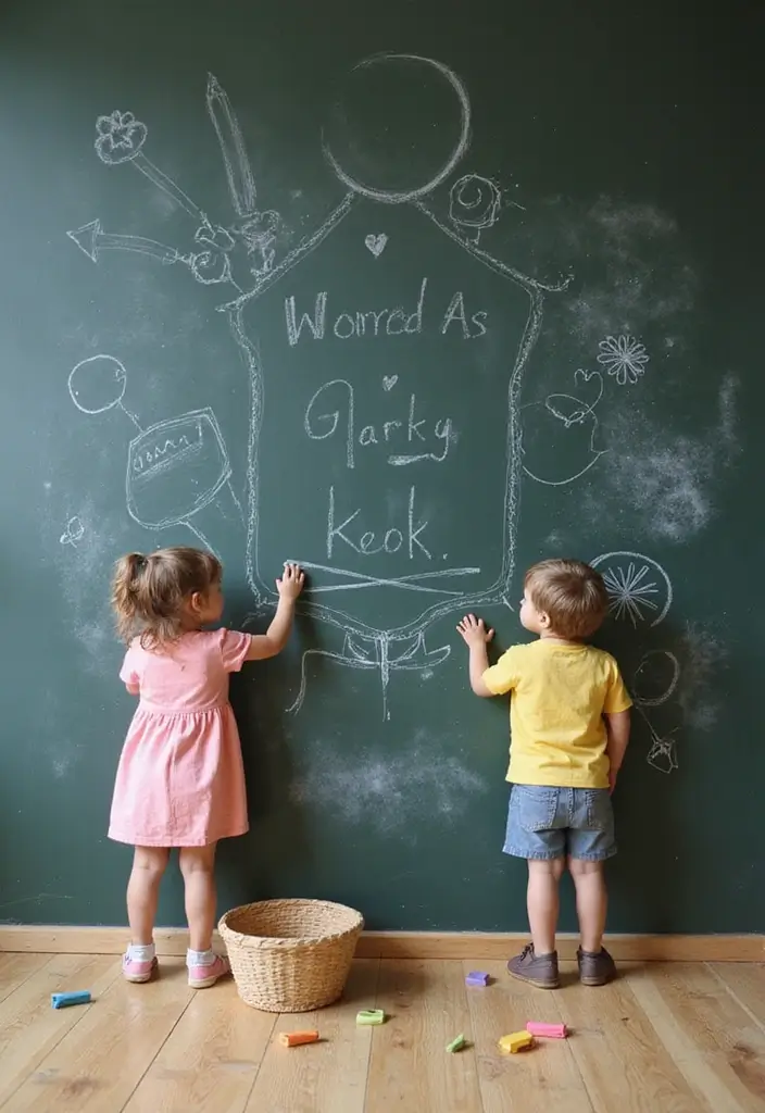 22 Fun Kids' Room Decor Ideas That’ll Spark Imagination (Parents Will Love #15!) - 13. Creative Chalkboard Walls
