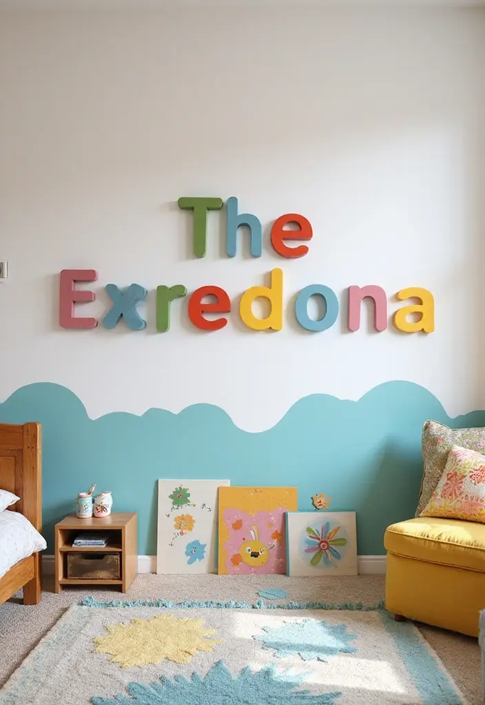 22 Fun Kids' Room Decor Ideas That’ll Spark Imagination (Parents Will Love #15!) - 4. Personalized Name Decor