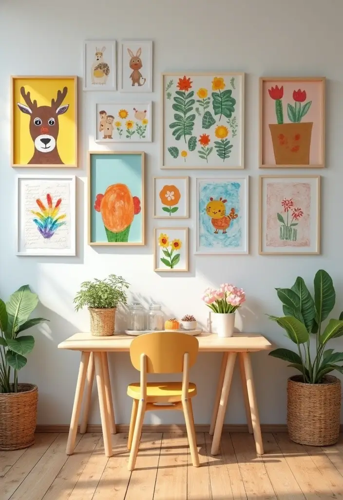 22 Fun Kids' Room Decor Ideas That’ll Spark Imagination (Parents Will Love #15!) - 9. Playful Artwork Displays