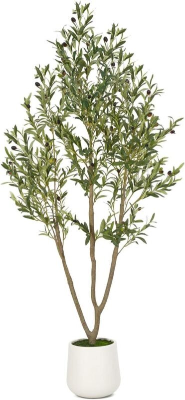 Our Honest Review: Artificial 6FT Olive Tree with White Planter
