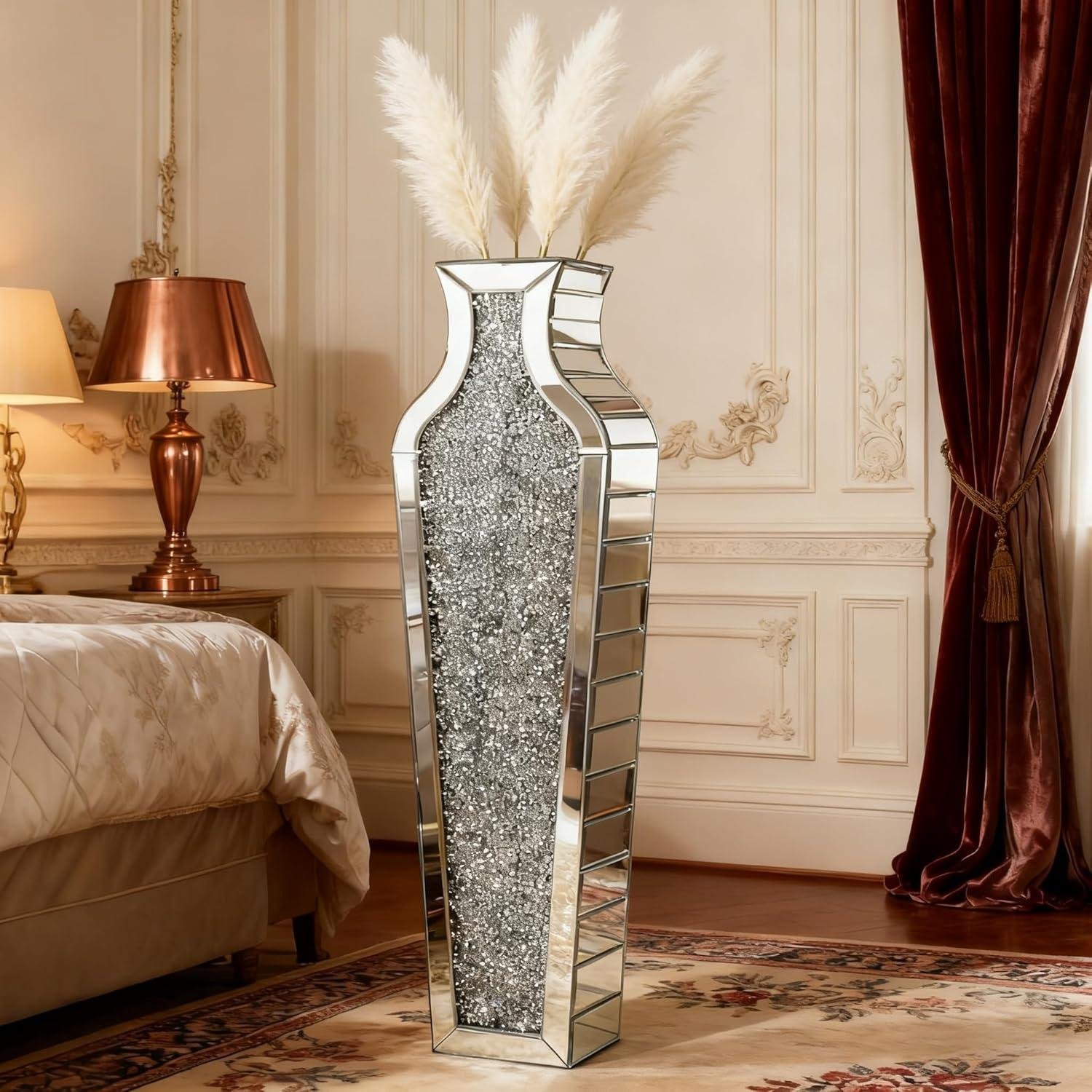 Our Review of the SHYFOY Crushed Diamond Floor Vase: Elegant & Modern Decor