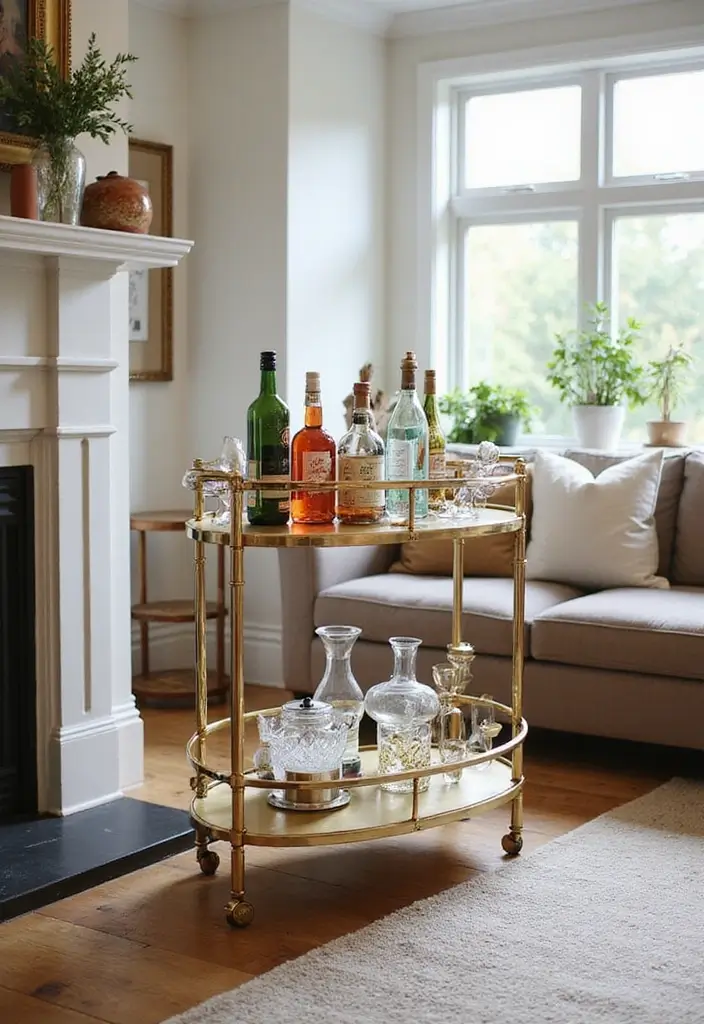 25 Designer-Inspired Home Decor Ideas for Living Room and Kitchen on Any Budget - 12. Unique Bar Carts