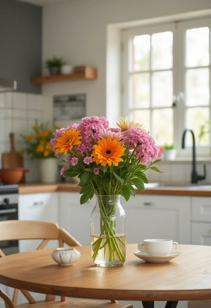 25 Designer-Inspired Home Decor Ideas for Living Room and Kitchen on Any Budget - 22. Fresh Flowers