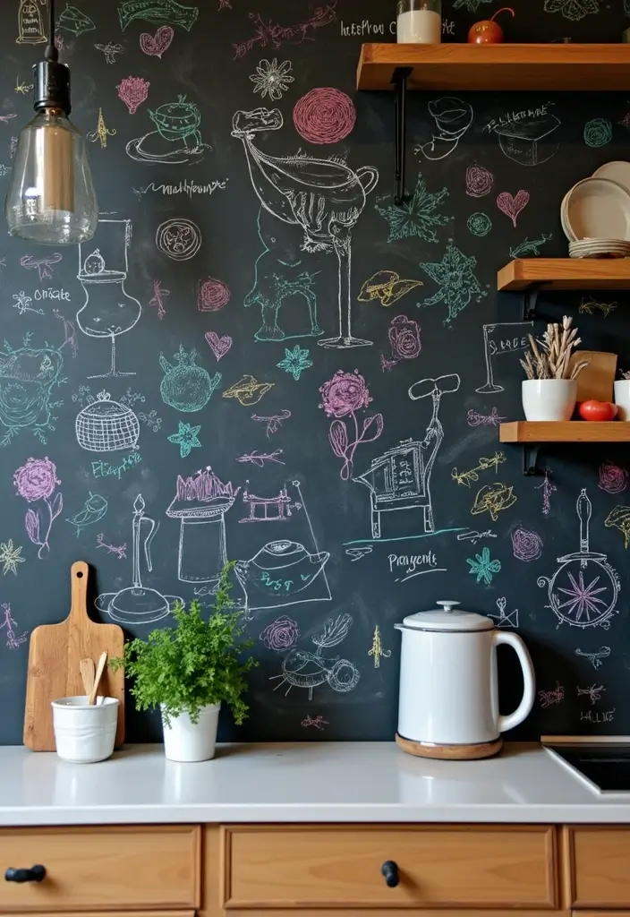 25 Designer-Inspired Home Decor Ideas for Living Room and Kitchen on Any Budget - 24. Creative Chalkboard Art