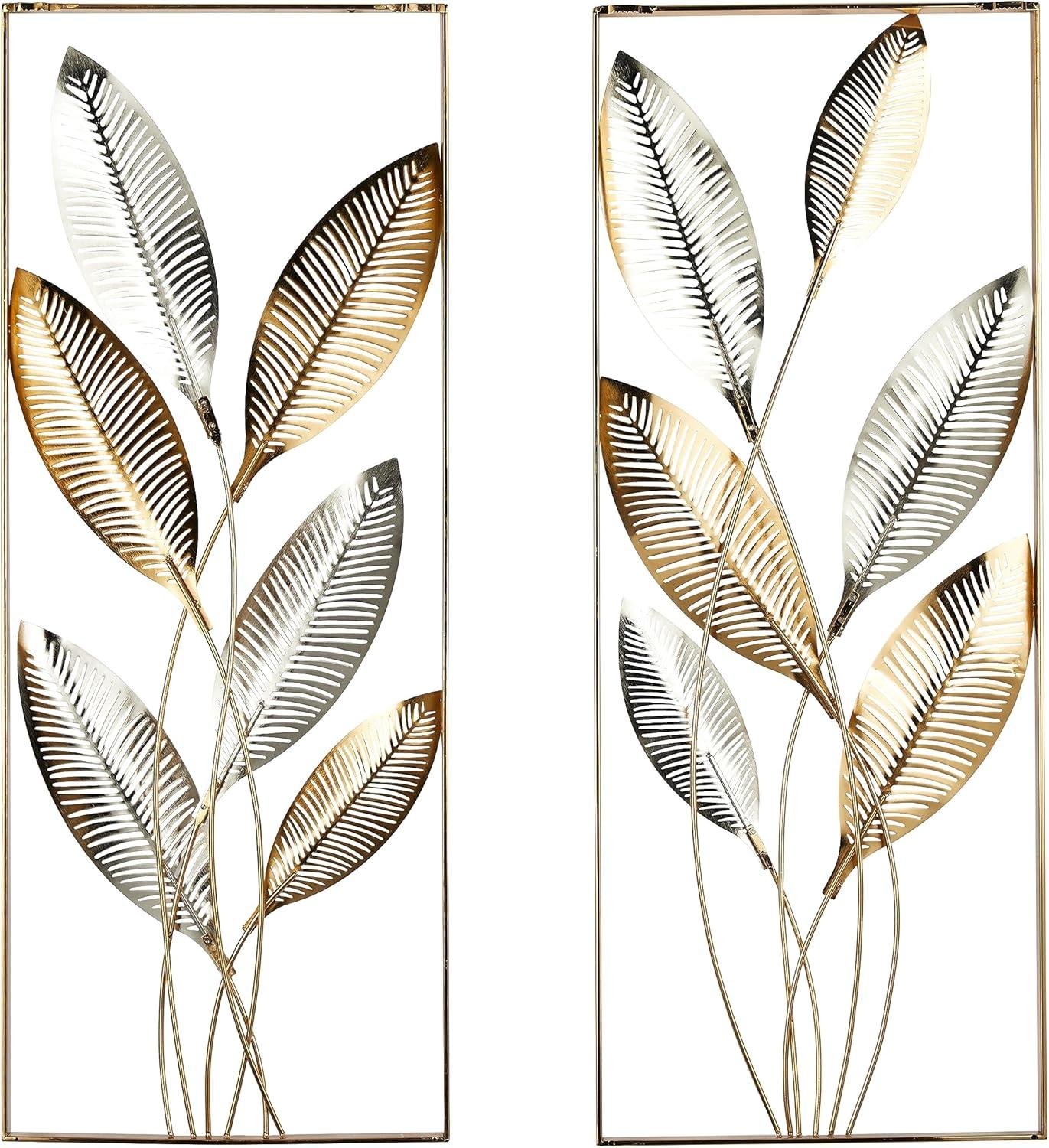 Our Review: Deco 79 Metal Leaf Wall Art Set Adds Luxe Glow