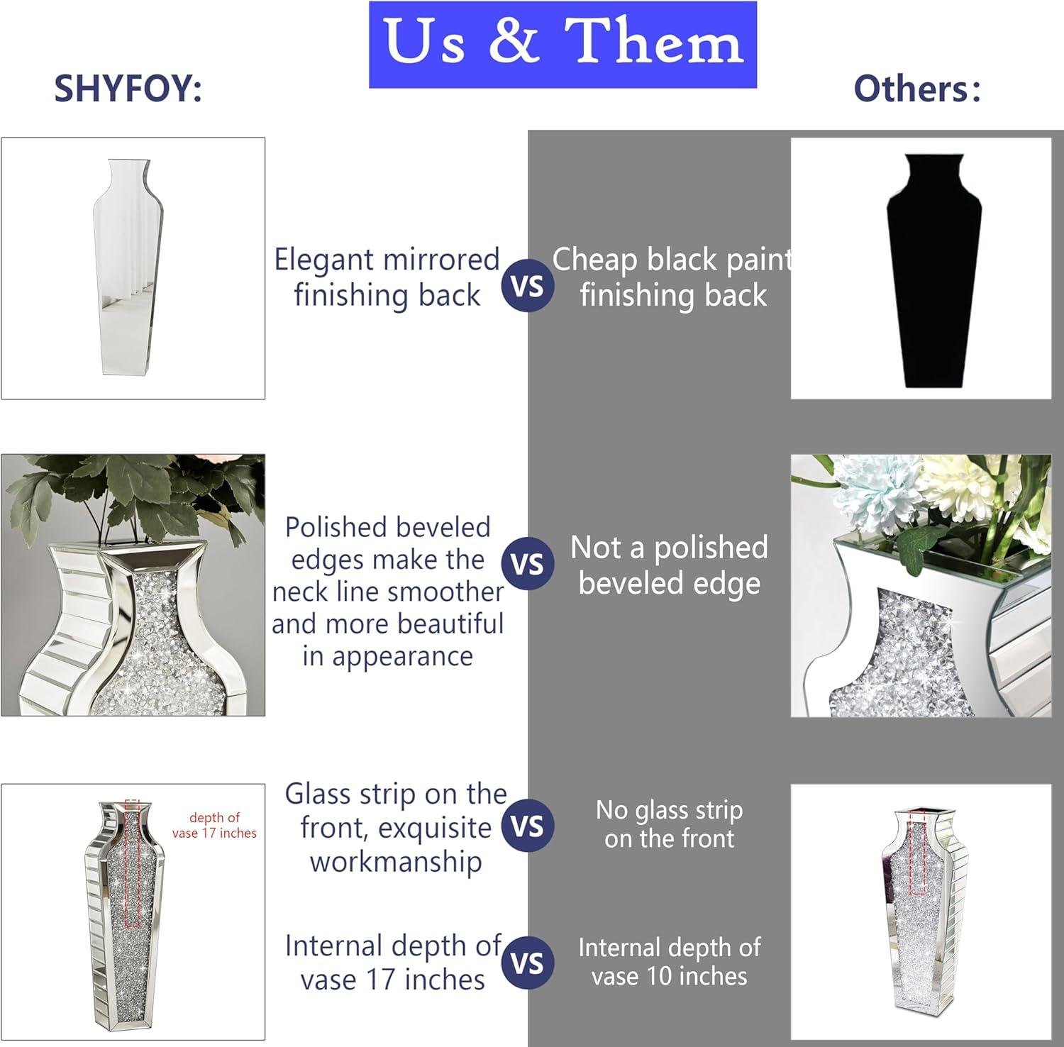 Our Review of the SHYFOY Crushed Diamond Floor Vase: Elegant & Modern Decor