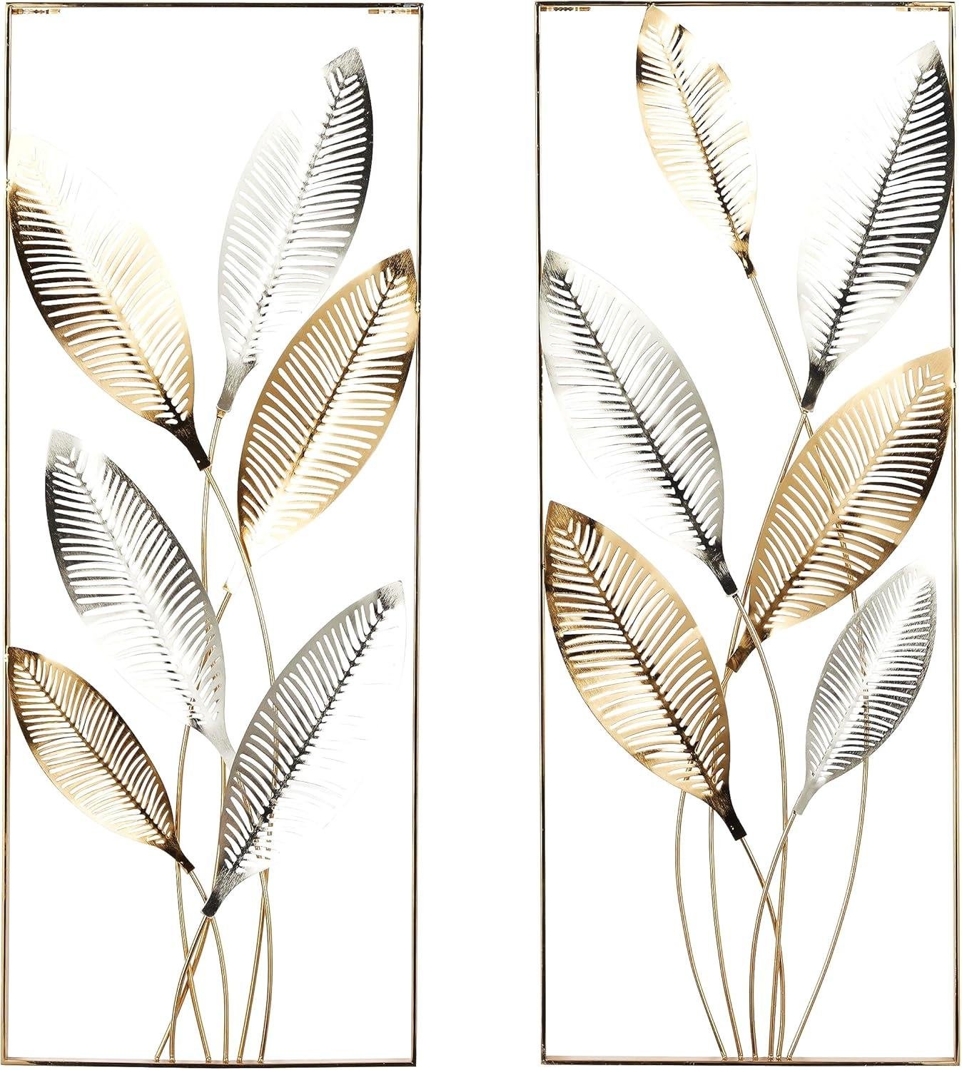 Our Review: Deco 79 Metal Leaf Wall Art Set Adds Luxe Glow