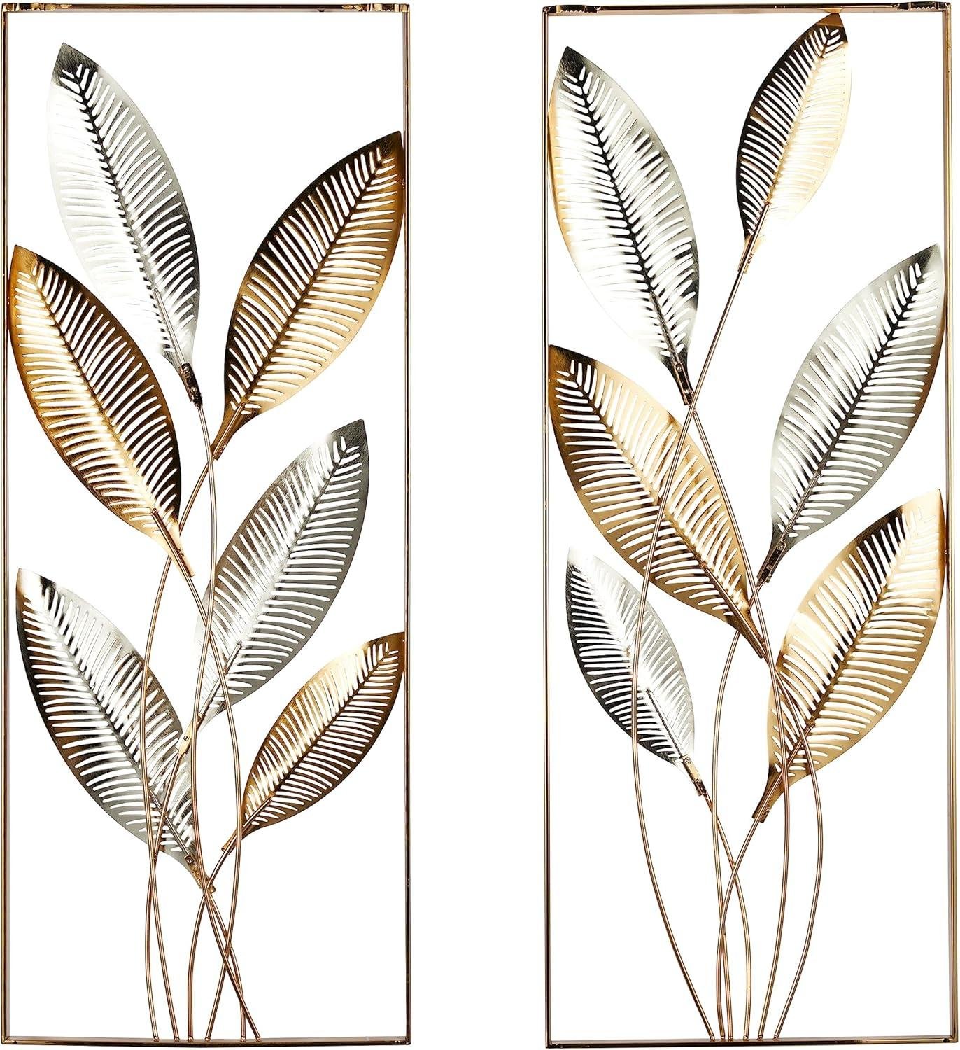 Our Review: Deco 79 Metal Leaf Wall Art Set Adds Luxe Glow
