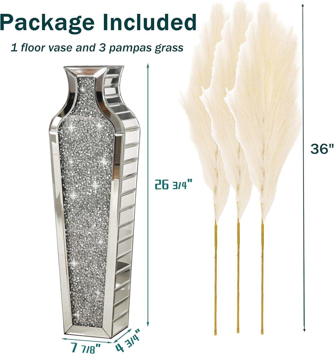 Our Review of the SHYFOY Crushed Diamond Floor Vase: Elegant & Modern Decor